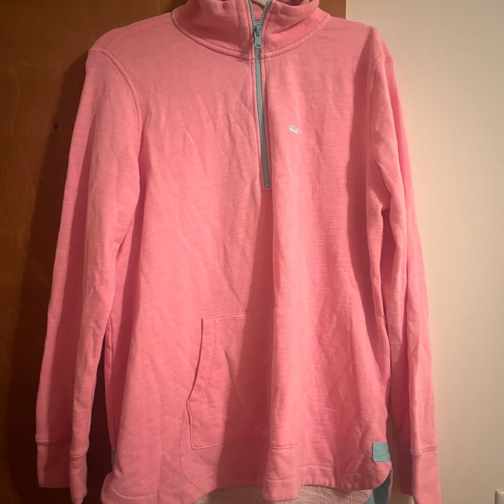 Vineyard Vines Bubblegum Pink Half-Zip Sweatshirt